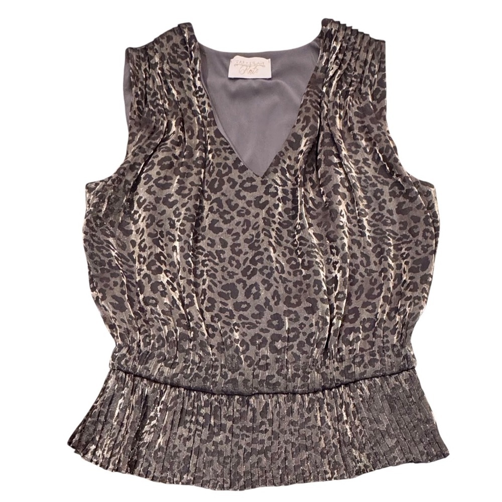 Talulah Kate Size Medium Sleeveless V-neck Elasticized Waist Pleated Peplum Hem